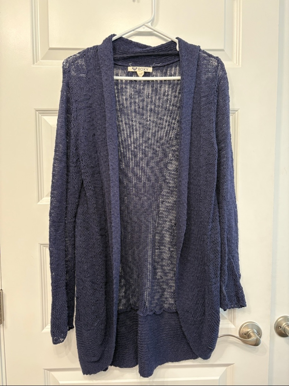 Roxy Navy Open-Front Lightweight Knit Summer Cardigan